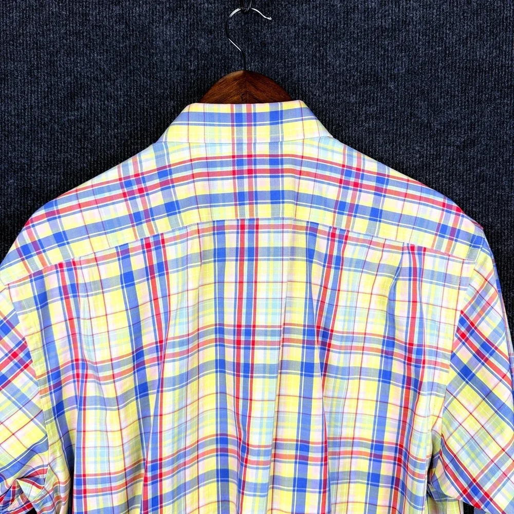 Bobby Jones Collection Shirt Mens XL Plaid Woven in Italy Button Down Cotton